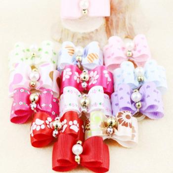 Conjunto de 10 Lazos para Mascotas con Perlas, Decorativos para Perros y Gatos
