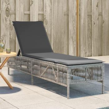 Chaise Longue de Jardin Confort avec Coussin Bambou