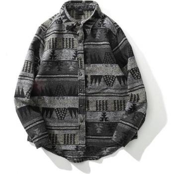 Camisa Harajuku de Manga Larga con Rayas para Hombre y Mujer