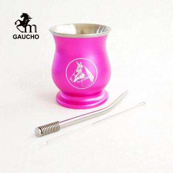 Double Wall Insulated Yerba Mate Gourd with Straw Filter