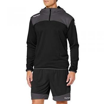 Kapuzenpullover Kempa Emotion 2.0 Quarter Zip, schwarz/Anthra, XXL