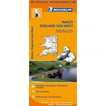 Wales, England Süd-West, Midlands (Regionalkarten)