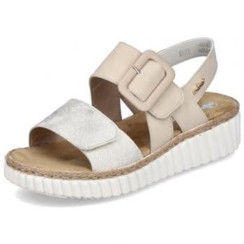 Rieker Damen Sandalette, Sommerschuh mit Klettverschlüssen