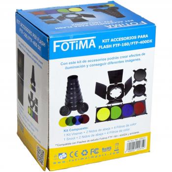 Kit éclairage Fotima 220023 : flux, snoot et filtres couleurs