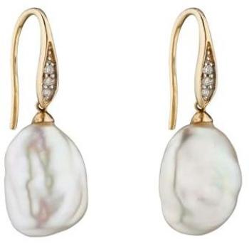 Gold Keshi Pearl Earrings with Diamond Hooks GE2290W