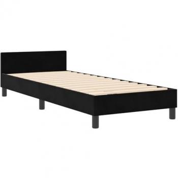 VidaXL Reteletto con Testiera Nero 80 x 200 cm in Velluto