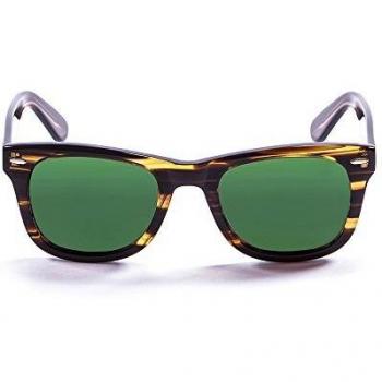 Lenoir Biarritz Polarized Men's Sunglasses Brown Frame Revo Green Lens CAT3