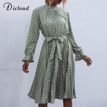 DICLOUD Women's Party Midi Dress with Turtleneck