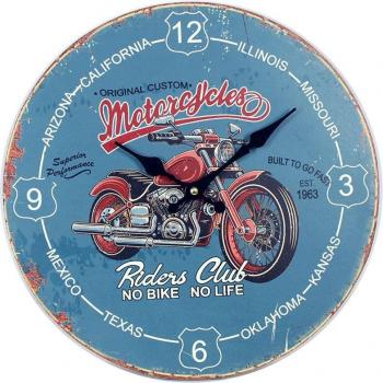 Reloj de Pared Fibra MDF “Moto Vintaje”