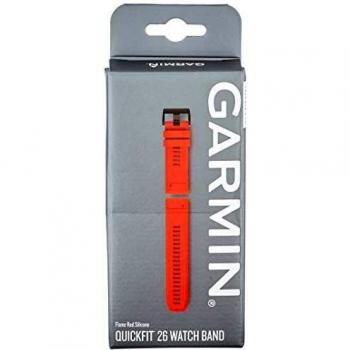 Garmin QuickFit 26 Silikonarmband, orange mit schiefergrauer Schnalle (010-12864-01) für Garmin fenix 6X, 5X