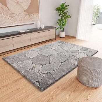 Alfombra de Pelo Largo en Gris “Kivet 14” – 140x200 cm