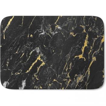 Tapis de sol en marbre noir avec touches dorées