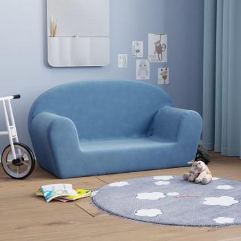 VidaXL Plüsch Kindersofa 2-Sitzer Blau