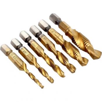 Jeu d'outils à main forets hss hexagonaux Neoteck M3 à M10, 6 pièces