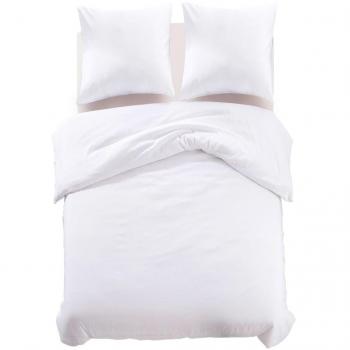 DreamRest Duvet Set 3 Piece in White, Queen (200x200) + 2 Euro Pillowcases (80x80)