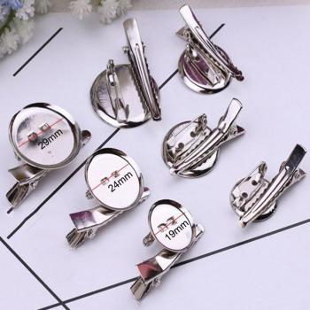 10Pcs Round Cabochon Brooch Pins with Safe Lock Back for Crafts
