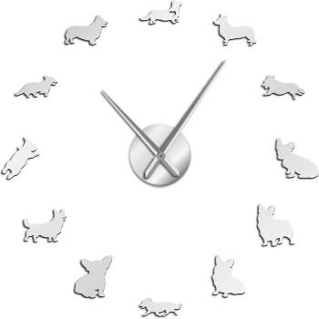 Frameless English Welsh Corgi Mute Wall Clock