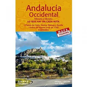 Mapa de carreteras de Andalucía occidental (desplegable), escala 1:340.000.
