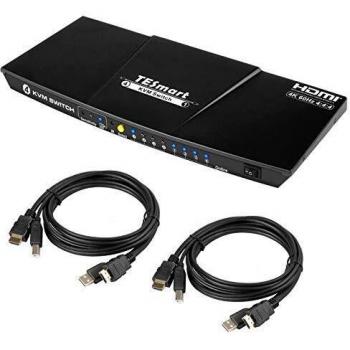 KVM HDMI 4K avec 2 Câbles KVM