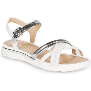 GEOX SnowStep Femmes Gris Argenté-Blanc Sandales