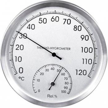 Termómetro de pared para interiores y exteriores, acero inoxidable, 127 mm, 5 pulgadas, medidor de temperatura y humedad