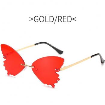 Retro Rimless Dragonfly Sunglasses for Women