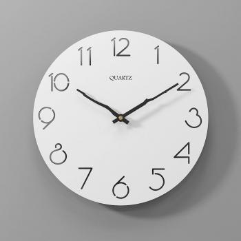 Vintage Round Wall Clock with Wood Print