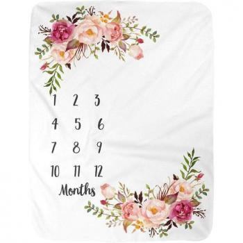 Monthly Growth Chart Blanket for Babies
