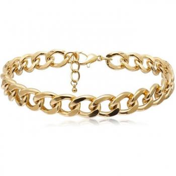 Tobillera de Cadena Eslabonada para Hombre y Mujer, Color Dorado