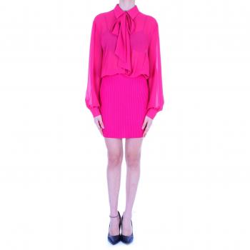 Semicouture Pink Button Closure Short Dress for Women, Size S
