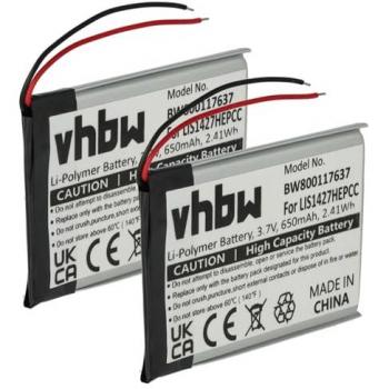 2× 650 mAh Li‑Poly Battery Pack for Sony NWZ‑E464, NWZ‑S764, NWZ‑E463 Headphones