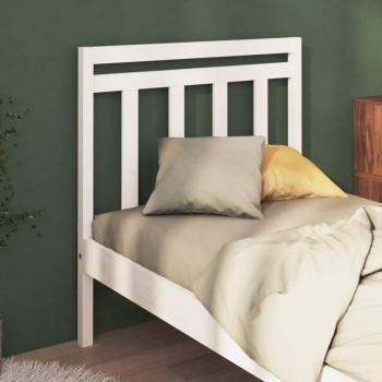 Testiera Letto in Legno Massello di Pino Bianca 96x4x100 cm