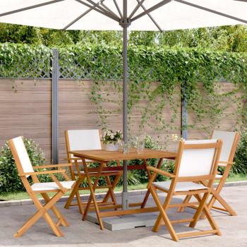 Elegant 5-Piece Garden Dining Set with Cream White Upholstery