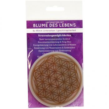 Blumen­des‑Lebens‑Gold‑Untersetzer, 6‑er Pack, 95 mm