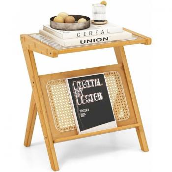 Table de Salon en Bambou et Rotin