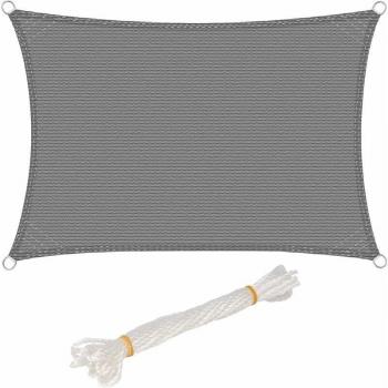 Voile de protection solaire 2.5x4m, HDPE respirant, gris