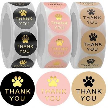 1500 Stuks Ronde Etiketten met Hond Claw Print voor Afdichting