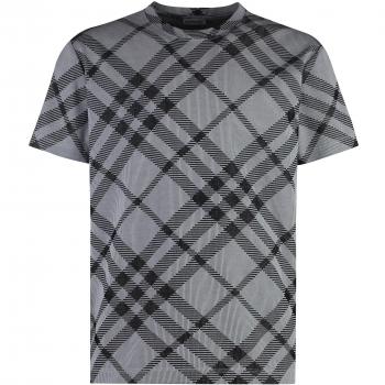 Burberry Men's Grey T-Shirt | Cotton Crew-Neck | Size M | 8088056156998