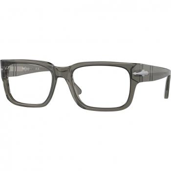 Persol Hombre PO3315V 1103 Marcos de vista Acetato Gris Trasparente Ponerse en cuclillas Normale