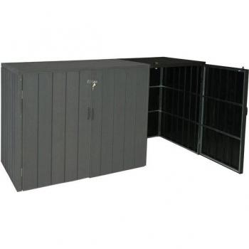 J28‑XL MCW Gartenhaus‑Box – Metall‑Holzlook in Anthrazit