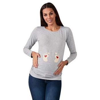 M.M.C. Langes Baby‑Fuß‑T-Shirt für Untermutter – Grau