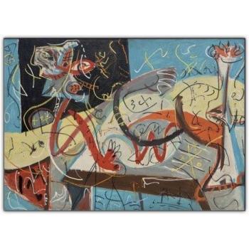 Figure sténographique Pollock EC21737 – Bois multicolore 80x57x1,8 cm