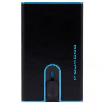 Piquadro Vertical Black RFID Credit Card Holder
