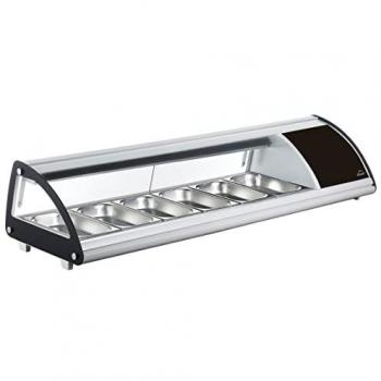 Vitrina Refrigerada Expositora de Alimentos Lacor 6xGN 1/3, Cristal y Acero Inoxidable, 160 W, Termostato Regulable 0ºC