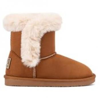 Bota Esquimal para Niña Camel con Forro Interior de Pelo y Cinturón