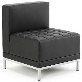 Infinity Modular Straight Back Sofa Chair Black Bonded Leather