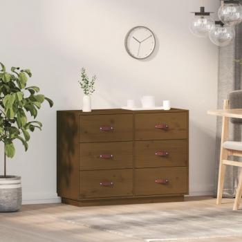 Prolenta Premium : buffet en pin, couleur Marron Miel, dimensions 100x40x75 cm