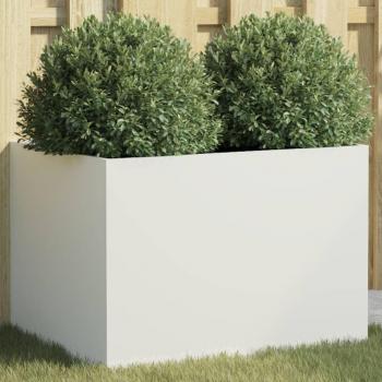 Jardinera blanca 62x47x46 cm en acero