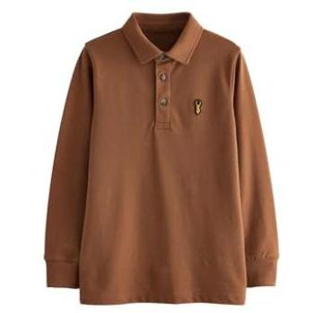 Next Tan Long Sleeve Polo (Kinder 3–16 Jahre)