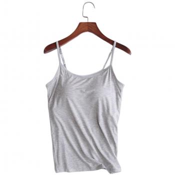 Top de Mujer con Chaleco Acolchado y Cuello Gris M